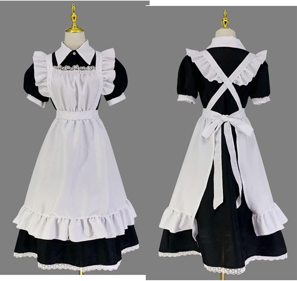 [FULINE] メイド服 ロングスカート ショートスカート 英国風 コスプレ衣装 長袖 半袖 女性 男性用 エプロン ドレス コスチューム 仮装 女装 学園祭