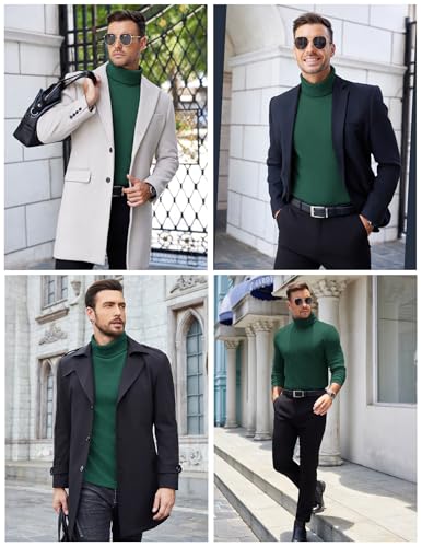 Image of COOFANDY Men's Ribbed Turtleneck Sweater Casual Basic Long Sleeve Knitted Pullover Sweater