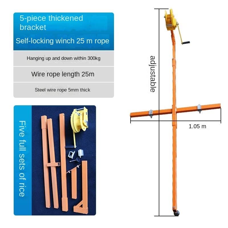 icVantA Air Conditioner Hoisting Winch Tool, Maintenance and Disassembly Equipment, with Outdoor Unit Bracket and Manual Winch (Color : 3ph self+Locking Winch 10m) (5ph self+Locking Winch 25m)