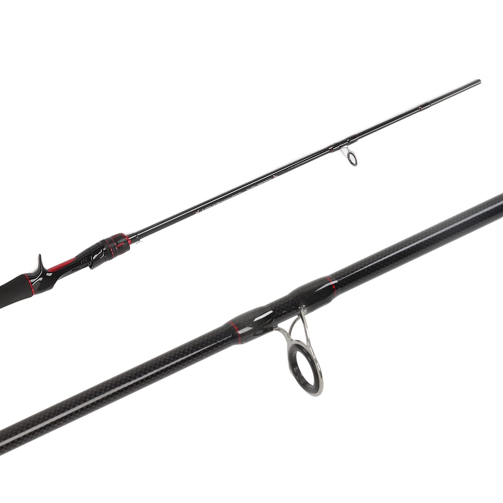 Canne à Pêche Baitcaster en Carbone Léger, Outil Puissant pour Matériel de Pêche en Eau Douce et Salée, 1.8m (Poignée de Pistolet 1,8 m)