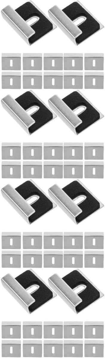 Generic 48 Pcs Mirror Holder Mirror Clips Stainless Steel Mirror Clips for Frameless Mirror Glass Holder Clips Mirror Clips for Wall Mounting Mirror Fixing Clip Mirror Bracket, As Shownx4pcs