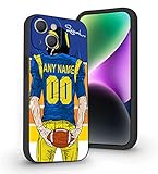 VNGDA Custom Name & Number Football Case for iPhone17 Air 16 15 Pro Max 14 13 Mini 12 11 Xs Max Xr SE3 8 7 6 Plus，Liquid Silicone with Camera Protection Custom Signature Phone Case(Los Angeles)