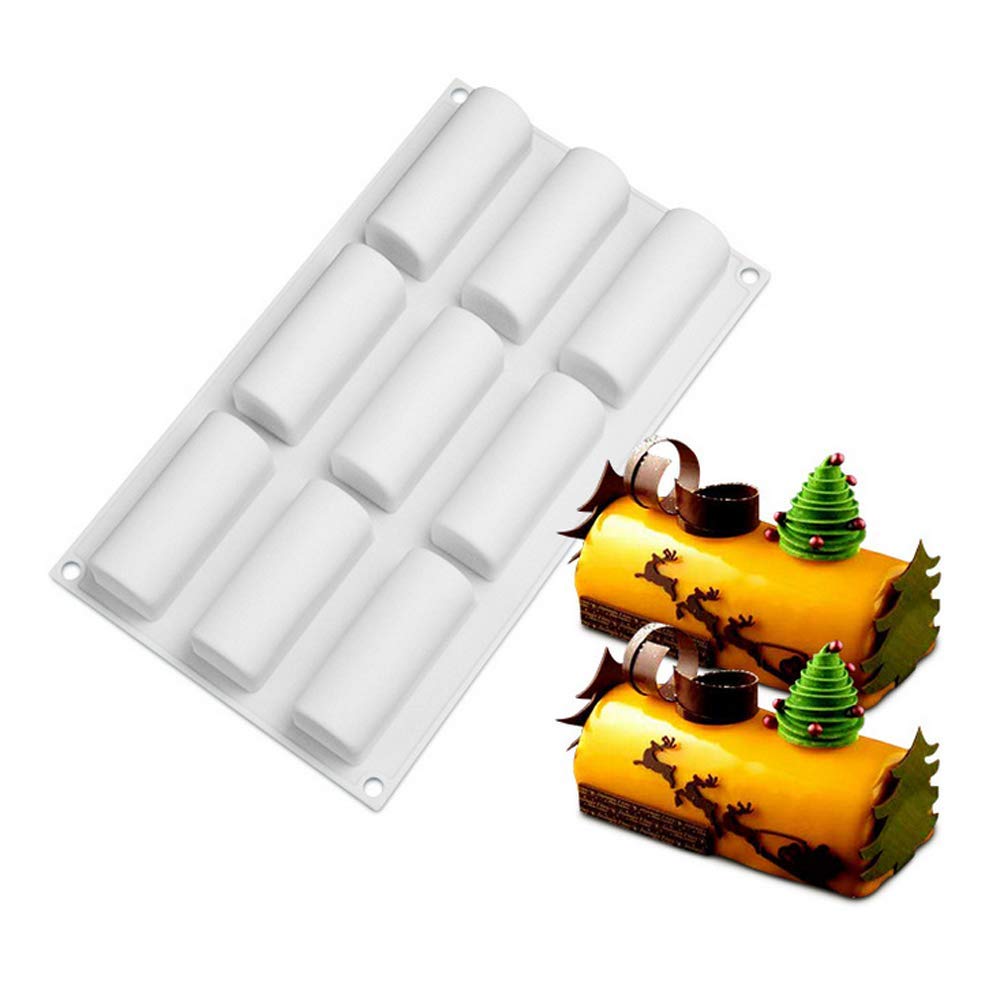 Xiaoshenlu 9 Holes Rectangle Silicone Mousse Cake Molds 3D Bakeware Diy Mould,