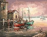 3- Each paint by numbers kit contains all tools you need to complete this oil painting.The color code number for each area is exactly printed on canvas.Please fill in the paint of corresponding color according to the number on paint lid.