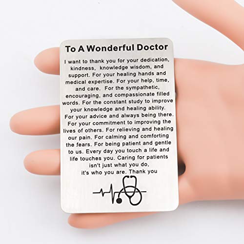 UJIMS Doctor Appreciation Gift to A Wonderful Doctor Wallet Insert Doctor Retirement Gift Thank You Gift Medical Doctor Jewelry3