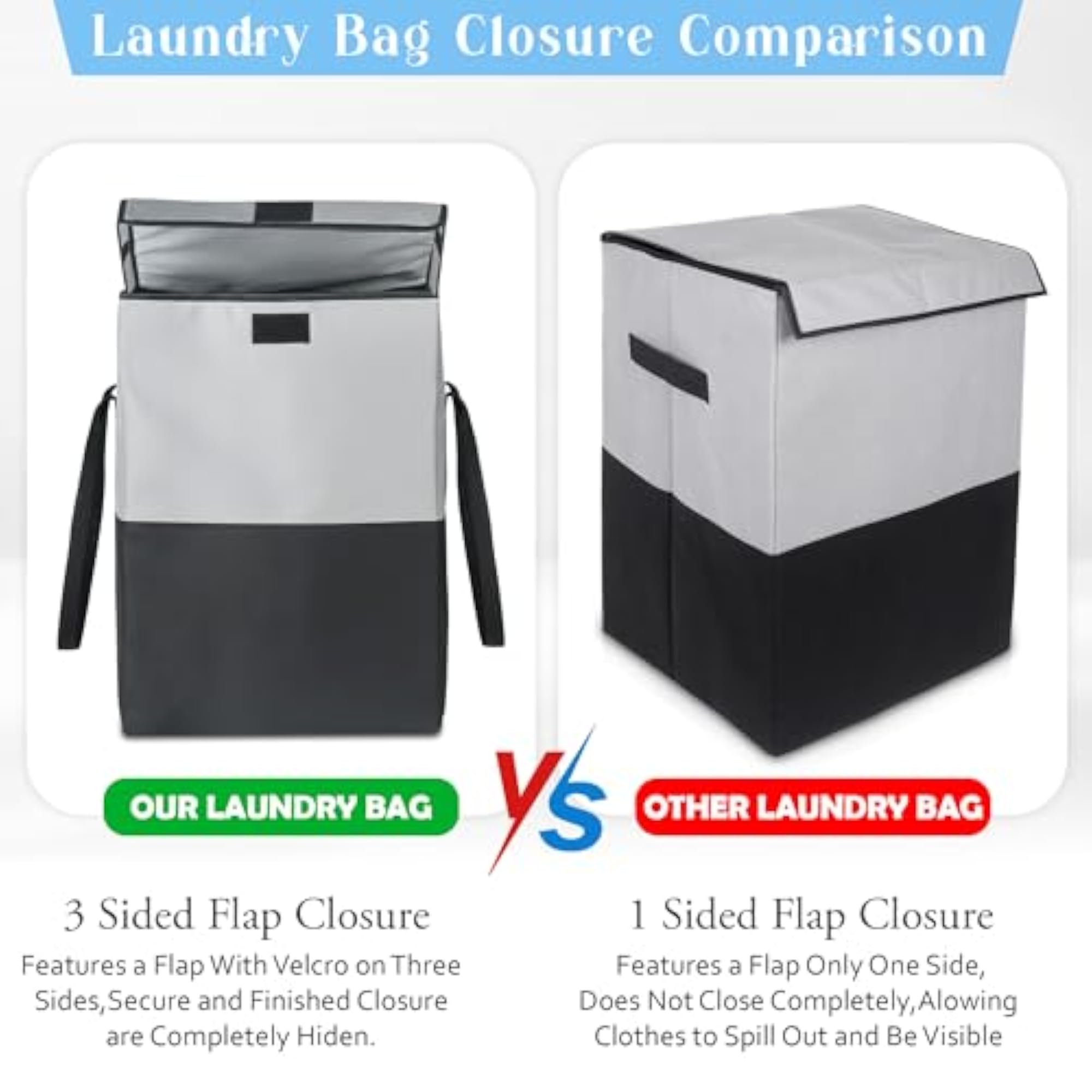 Rectangle Shape Hamper Bag for Laundry Storage