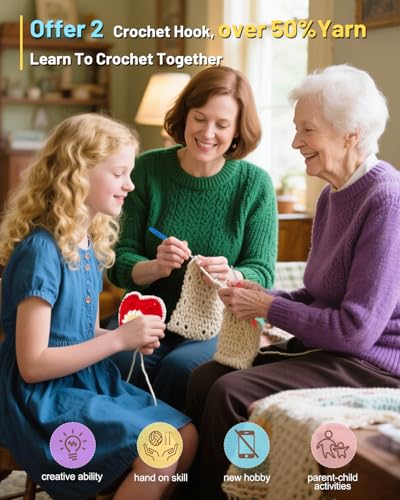 Image of Katech Crochet Kit for Beginners Adults - Coin Purse Crochet Kit with Step-by-Step Instructions, Premium Yarn, Hook & Supplies - Learn-to-Crochet Small Bag, Wallet or Creative Gift