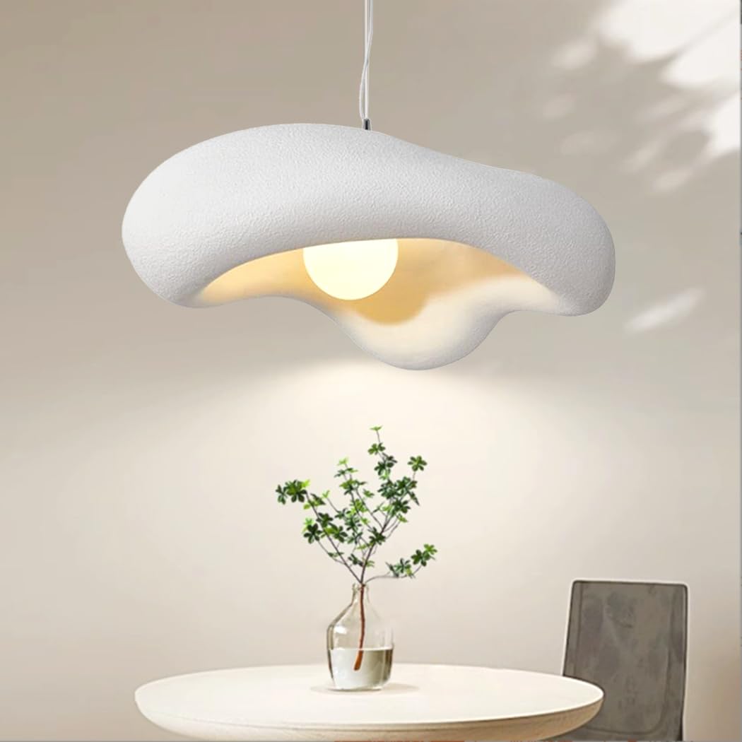 Lámpara Colgante Wabi Sabi Moderna Luz Colgante De Flores Creativa Lámpara De Mesa De Comedor Estilo Nórdico Lámpara De Araña De Dormitorio Sala Comedor Cocina Habitación Iluminación Blanco,50cm