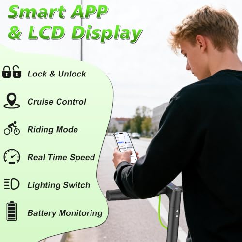 Image of Electric Scooter,350 /500W Powerful Motor,15-28 Miles Long Range,Dual Braking System,19 /22 Mph Speed,8.5 /10 inch Foldable E Scooter with Solid Tires