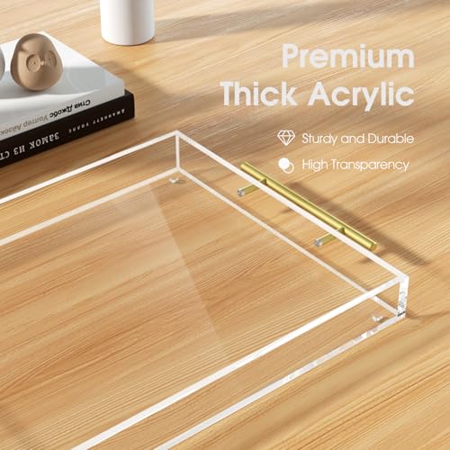 Maxgear MAXGEAR-SERVING-TRAYS-GOLD-HANDLES Acrylic Serving Tray thumb #2