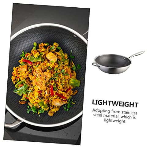 Wok de acero inoxidable Alipis con mango doble miniatura 4
