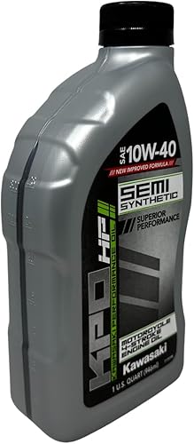 Miniatura 6 de Cyclemax Paquete de dos para Kawasaki KPO Semisintético 10W-40 Aceite de motocicleta de 4 tiempos K61021-300-01Q contiene dos cuartos y un embudo