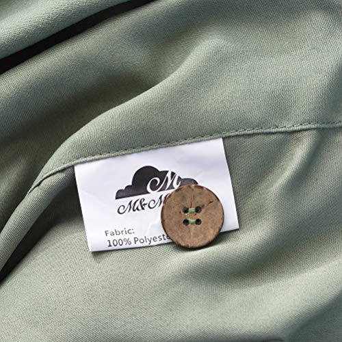 M&Meagle Duvet Cover Green,Solid Color Button Design,100% Microfiber Treated by Washed Cotton Process,Feels Like a Very Soft Cotton-Queen Size(3Pcs,1 Duvet Cover 2 Pillowcases) - Thumbnail 6