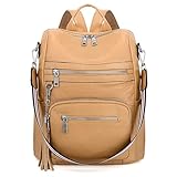YALUXE Small Fashion Backpack Purse for Women Genuine Leather Daypack with Multiple Pockets
