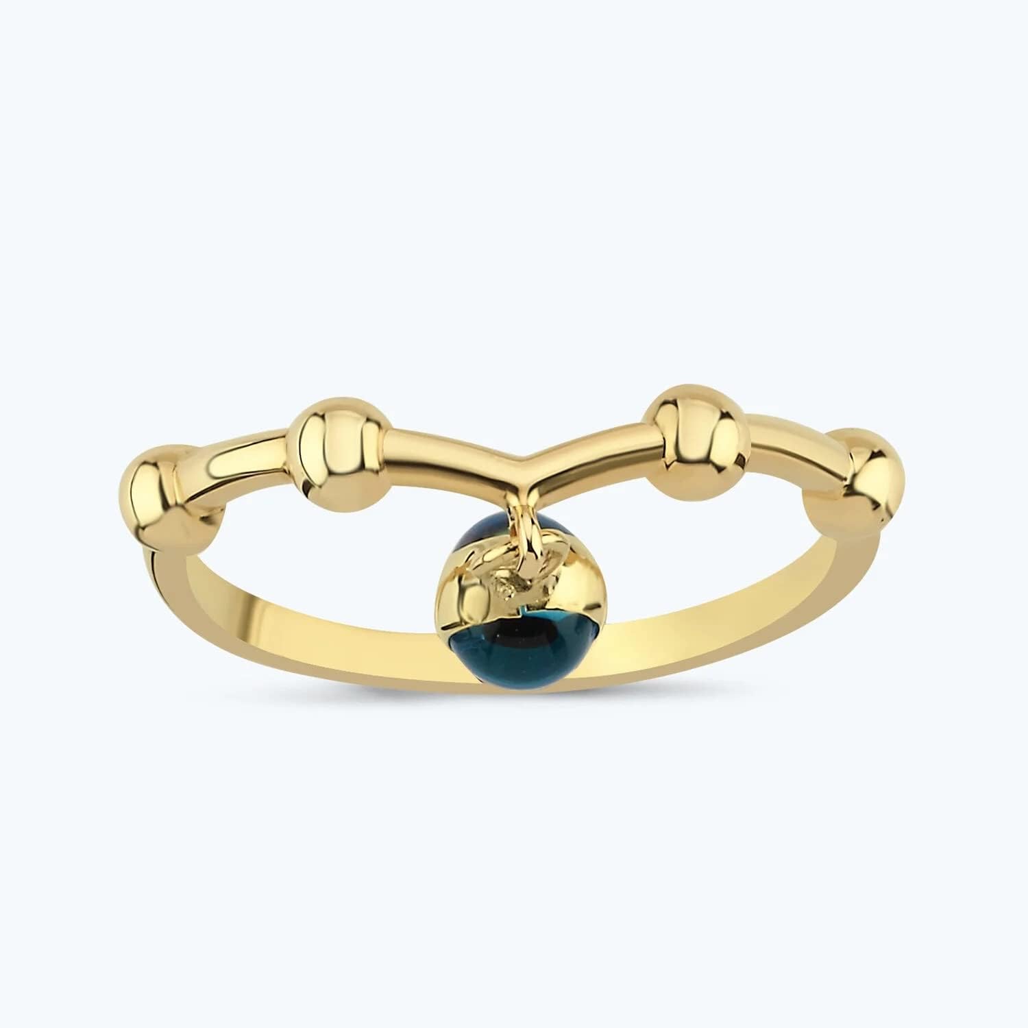 14k Solid Gold Evil Eye Ring - Gold Stacking Ring for Women - Boho Style Ring - Protection Ring - Minimalist Jewelry - 14k Real Yellow, Rose or White Gold Fine Jewelry