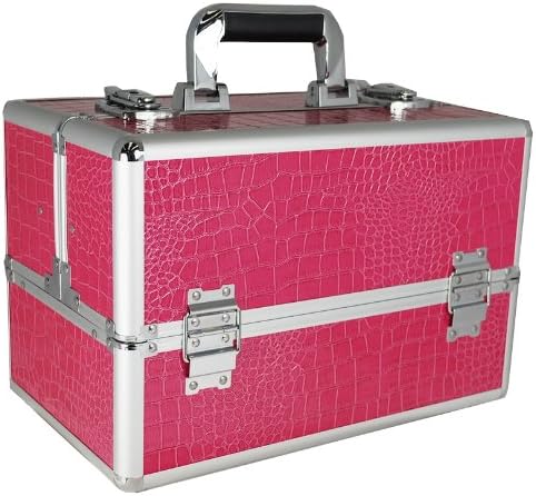 Falcon International Vanity Flair FI2803 Pink Aluminium Medium Sized Lockable Vanity Case/Beauty Box