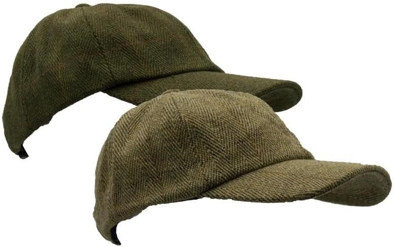 Walker and Hawkes Kid's Derby Tweed Bretton Baseball Cap - Adjustable Velcro Fit, Teflon Fabric Protector, Wool Blend Shell