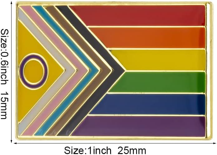 Intersex Progress Pride Badge Lapel Pin Brooch 5pcs, Intersex Progress 5pcs, 15 x 25 mm - Image 3