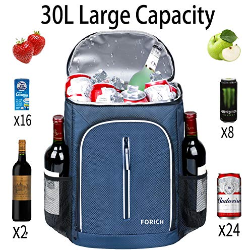 Image of FORICH Soft Insulated Waterproof Backpack Cooler Bag Leak Proof Portable Cooler for Work Lunch Travel Beach Camping Hiking Picnic Fishing Beer - Blue
