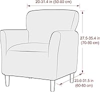 Vista 2 de LiveGo Funda elástica para sillón moderno de mediados de siglo, 1 pieza, fundas sólidas para silla de acento con brazos, fundas suaves para silla