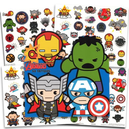 50 Pcs Avengers Temporary Tattoos Kids Boys Bundle image 3