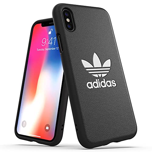 adidas 31584 Coque basique pour iPhone X, Coque résistante aux Chutes, Bords surélevés, blanc/noir