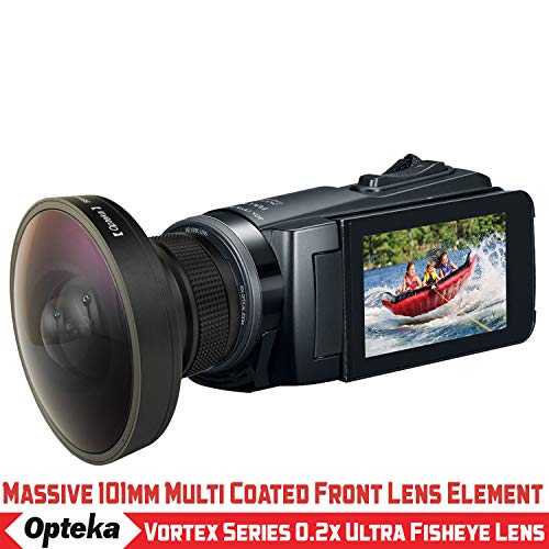 Opteka Platinum Series 37mm 0.2X HD Large Panoramic Vortex Fisheye Lens for Video Cameras
