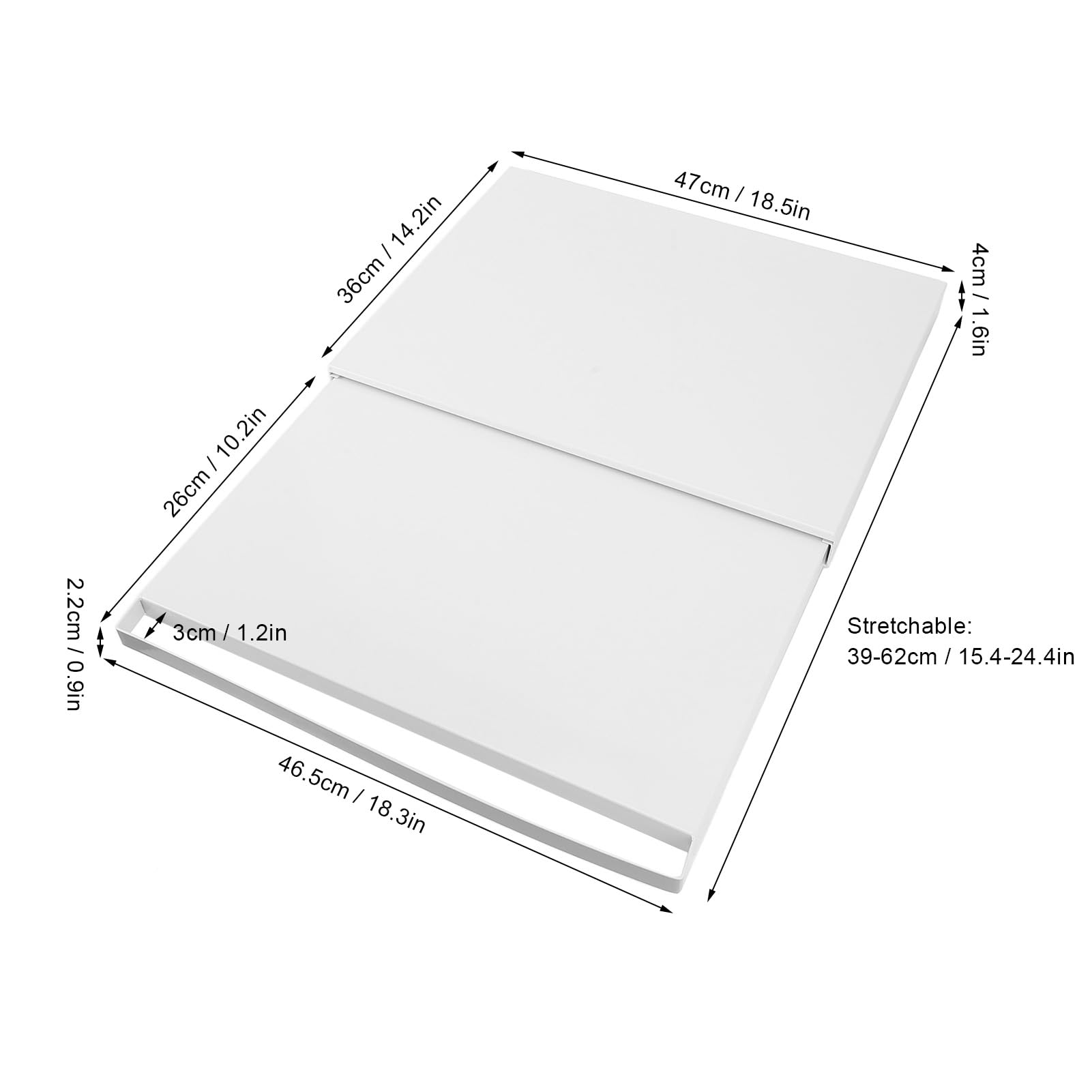 Vassoio scorrevole per elettrodomestici da Slider per riporre piano di lavoro, Ripiano estraibile per forno a microonde, Vassoio scorrevole per macchina da caffè (WHITE)