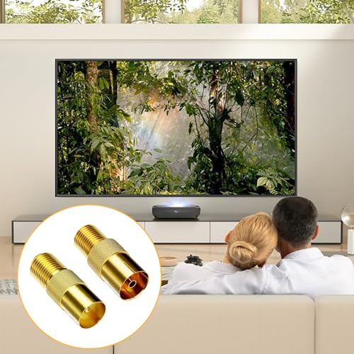 zoerbufan 4 Stück SAT Antenne Adapter Set auf Koax-Stecker für Antennenkabel, Satellitenkabel, Koaxialkabel, F-Stecker auf Antennenstecker & Antennenbuchse