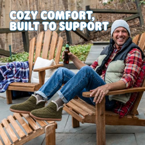 Image of Dearfoams Men's Memory Foam Indoor House Slippers Brixen Ankle Boot House Shoes - Gifts for Men