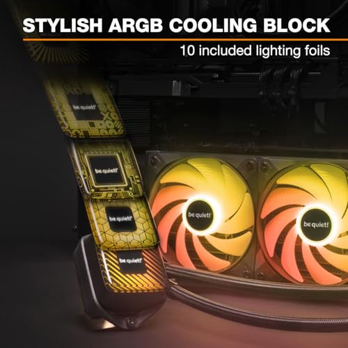 Image of be quiet! Pure Loop 3 LX 240 mm, All-in-One Water Cooling, 2 Light Wings LX 120 mm PWM High-Speed Fans, ARGB Cooling Block Featuring 10 Included Lighting foils, Very high Cooling Performance