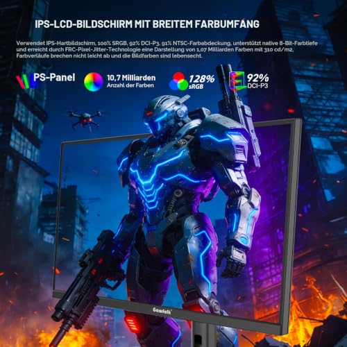 Gawfolk 27 Zoll 4K UHD 160Hz/ FHD 320Hz Gaming Monitor mit Lautsprecher – Ansicht 4