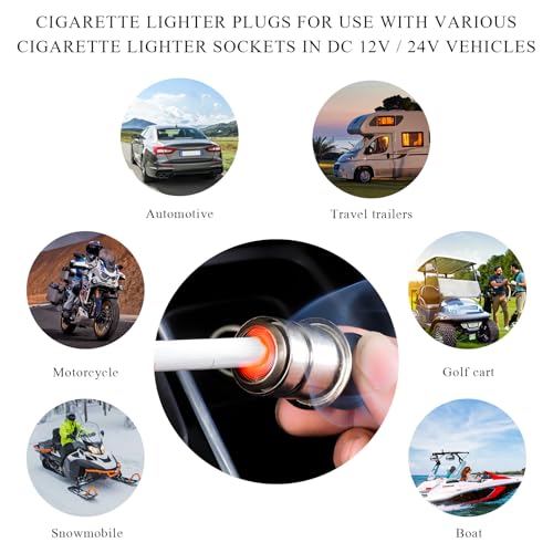 Image of Yourkar Car Cigarette Lighter, DC 12V Auto Cigarette Lighter Socket Plug Element, Cigarette Lighter with Cable for Most Cars, Trucks, Trailers, RVs, Boats (1PCS, Cigarette Lighter+Cable)