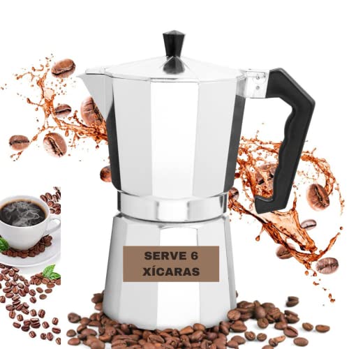 Cafeteira de Fogão Moka Italiana Expresso Aluminio até 6 Xícaras