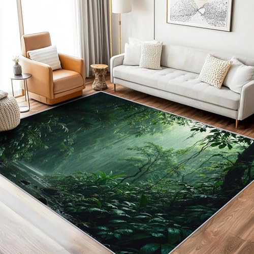 Tapis forêt tropicale lavable et antidérapant grand format