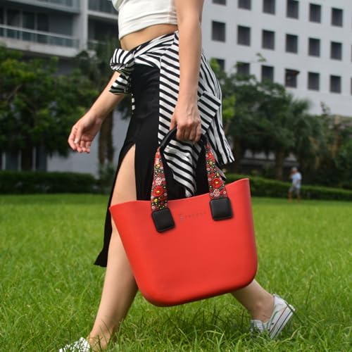 Image of Rubber tote bag for women lightweight | EVA beach bag waterproof | Inner bag |Three pairs of handles