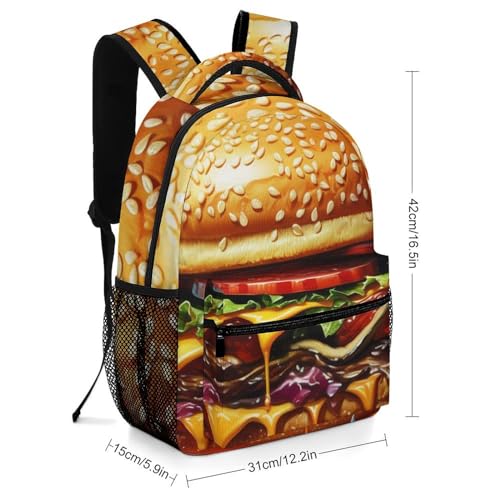 Cheeseburger Backpack for Boys and Girls - Funny Hamburger Backpack for School, Travel, and Laptop2