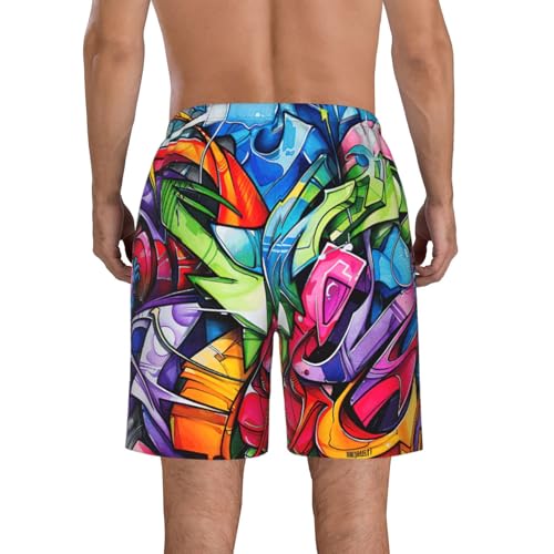 Graffiti Drawing Print Stylish Beach Shorts Swim Trunks Lightweight Breathable Summer Outdoor Activities3