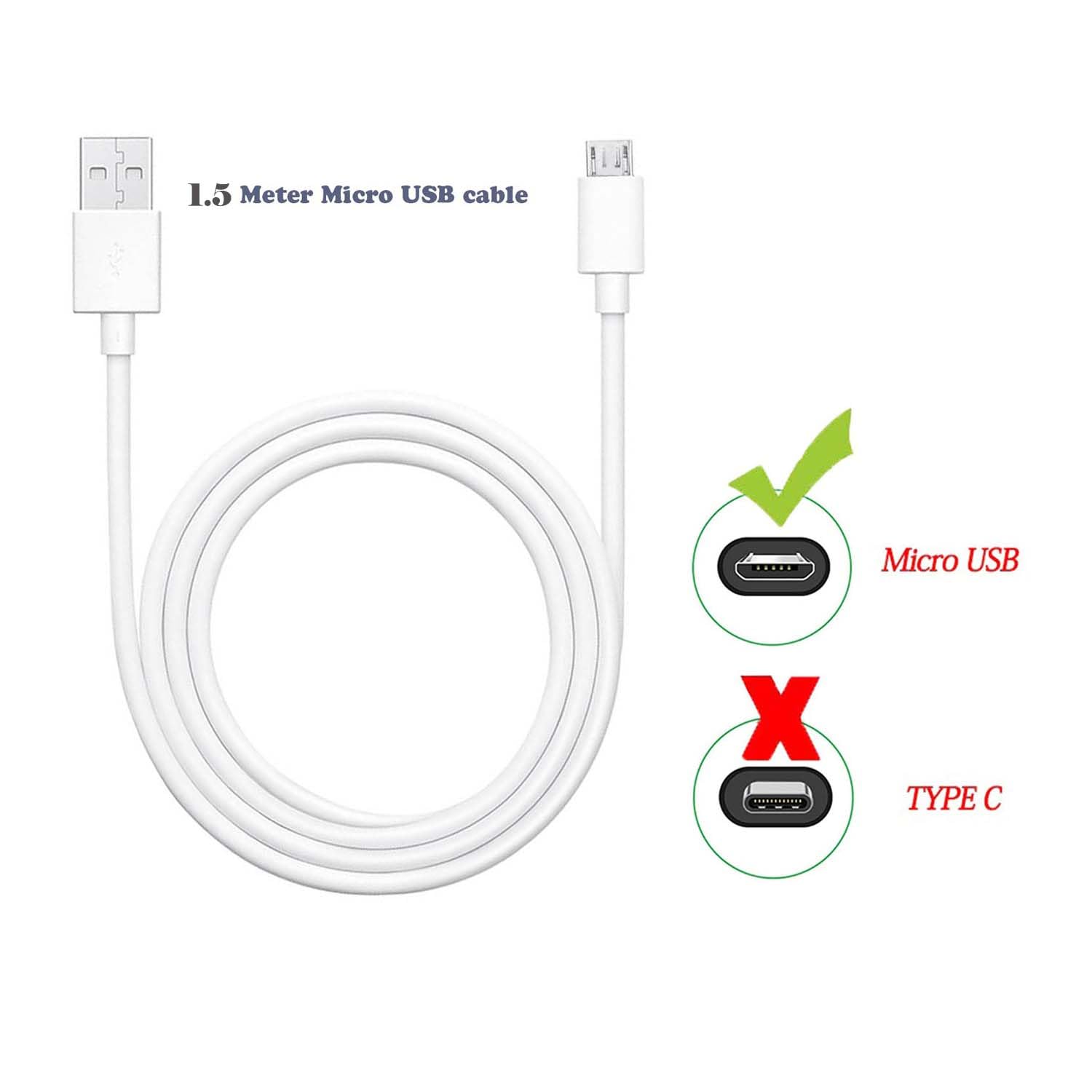 ZLONXUN Caricabatterie USB per Samsung Galaxy Tab S2 Tab A Tab E Tab 3 Tab 4 Tab S Tab Pro 10.1 Cavo 1.5M