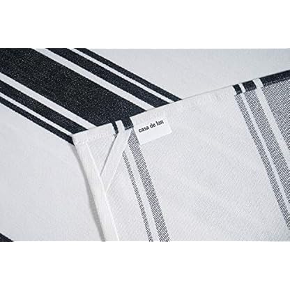 Casa De Lan Set mit 6 super gestreiften Küchentüchern, 100 % ringgesponnene Baumwolle, Mehrzweck-Superweiche, saugfähige Geschirrtücher, Geschirrtücher, Geschirrtuch, schwarz, 50.8x76.2 cm – Bild 6