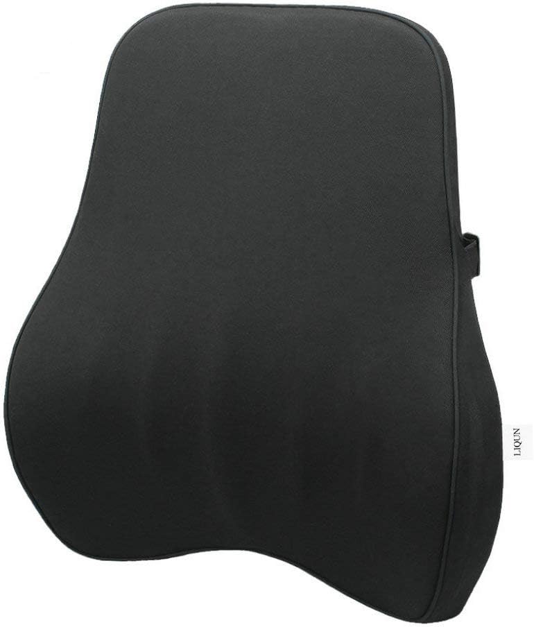Lumbar Support Pillow, Ergonomic Lumbar Support Pillow Memory Foam Back Cushion, Breathable Mesh Lumbar Support Pillow, for Family car seat and Office Sofa, Plane (Waist Cushion Black)