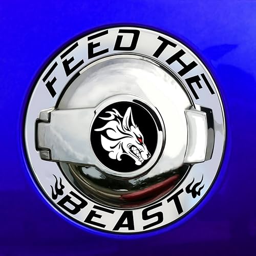 Insignia Hellhound Dodge Challenger con emblema de vinilo premium Feed The Beast 6