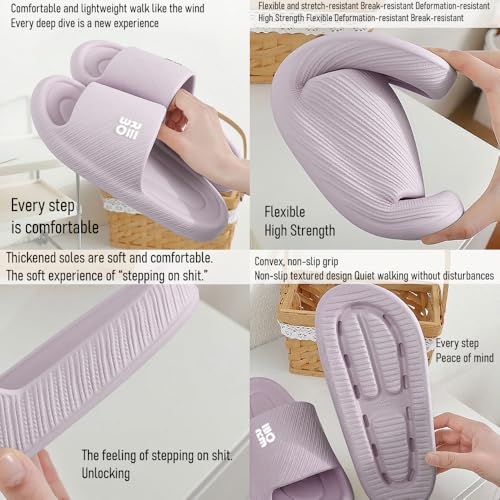 Bathroom Slippers for Men Women,Shower Shoes Thickened,Slippers Indoor Home Beach Non Slip Anti-Slip Quick Drying Pool Slides3
