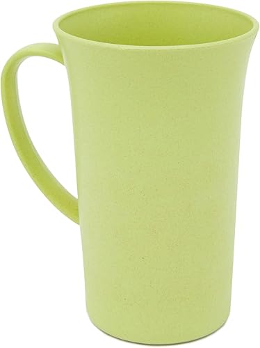Miniatura 7 de Okuna Outpost Tazas de café de paja de trigo, 15 onzas, juego de 6, multicolor pastel, tazas de plástico reutilizables con asas y tazas de paja de