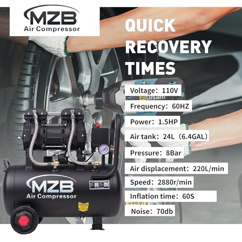 MZB 6.4 Gallon Ultra Quiet Air Compressor