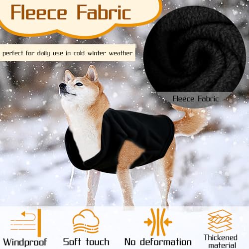 2 Stück Hundepullover mit D-Ringen, Hundemantel für Kleine Hunde, Warm Hundepullover, Grau+Schwarz Winter Hundejacke, Wintermantel Fleece für Kleine Hunde, Hundejacke für Innen und Außen (L)