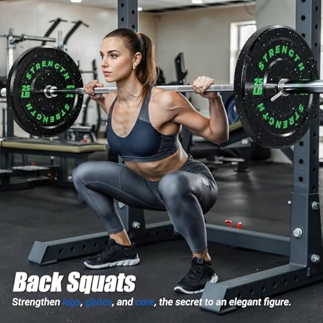 GIKPAL 2-Inch Bumper Plates High Bounce - Rubber Olympic Weight Plates Set for Home Gym, Barbell Plates for Weight Lifting Strength Training,