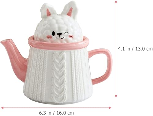 Miniatura 2 de UPKOCH Cerámica Water Cute Cartoon Rabbit Porcelana Tetera Jugo Hervidor de agua de gran capacidad tetera de cerámica para frutas con leche jugo té
