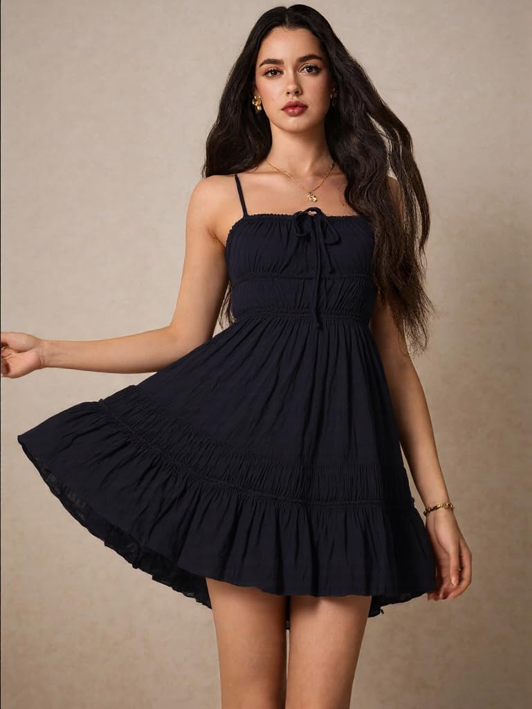 ForeMode Summer Deep V Neck Bohemian Women Mini Short Dress Backless Beach Boho Dress - Image 5