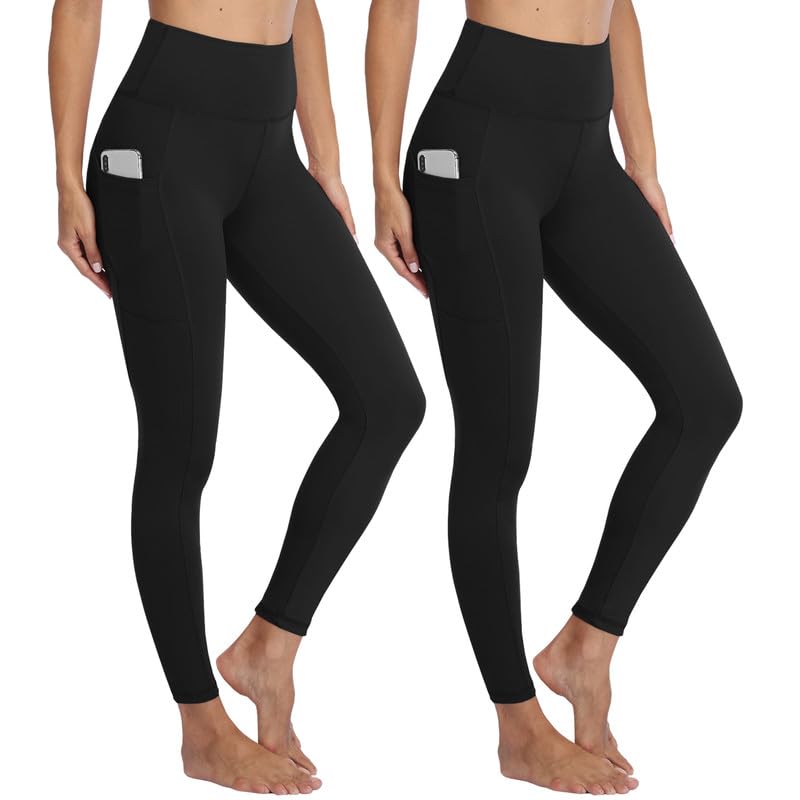 Gayhay Leggings Damen High Waist Sport Leggins mit Taschen Blickdicht Sporthose Lang Hose Bauchweg Laufhose für Sport Yoga Gym